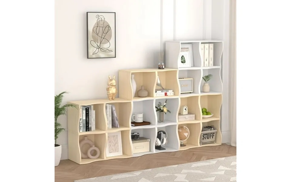 Masiis 2 Cube Bookshelf Diy Modular Bookcase Cube Storage Organizer Open Book Shelves For Home Office Living Room White
