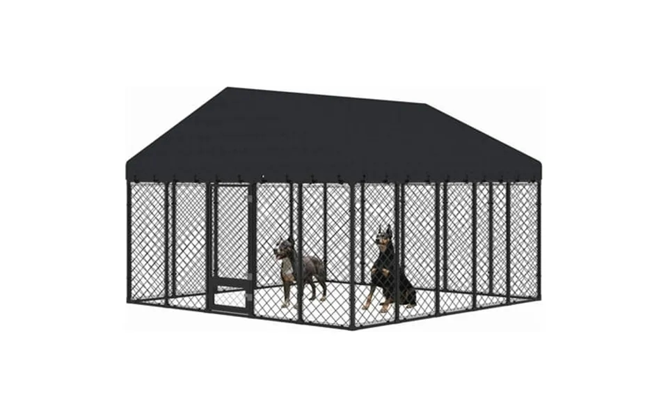 Masion Huis 10x10 Ft Large Outdoor Dog Kennel With Roof Heavy Duty Metal Fence For Large Dogs