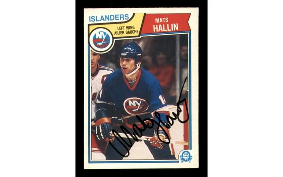 Mats Hallin Autographed 1983-84 O-pee-chee Card 8 New York Islanders Sku 251943