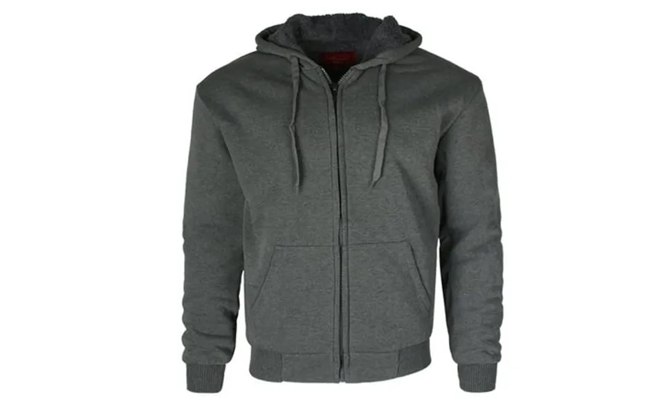 Maximos Men S 5008 Sherpa Lined Long Sleeve Full Zip Hoodie Heather Grey M