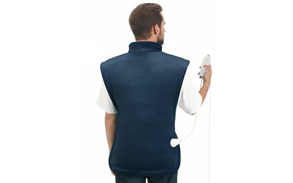 Maxkare Extra Large Flannel Heating Pad With 4 Heat Settings & Auto Shutoff For Full Body Stress Relief Navy Blue One Si