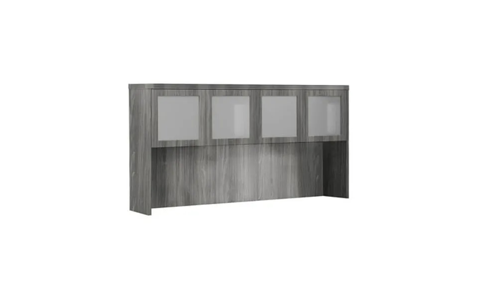 Mayline Aberdeen Series 72 Hutch With Glass Doors In Gray Steel