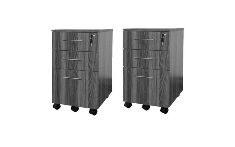 Mayline Value Pack Pedestal Box-box-file In Gray Steel Set Of 2