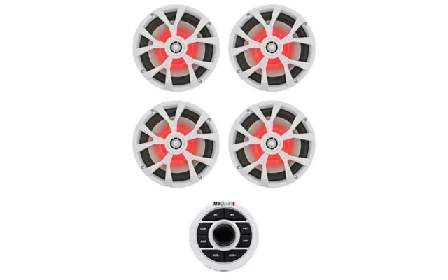 Mb Quart Gmr-1.5w Marine Receiver W Bluetooth Usb Aux 4 Rockville 8 Speakers product image