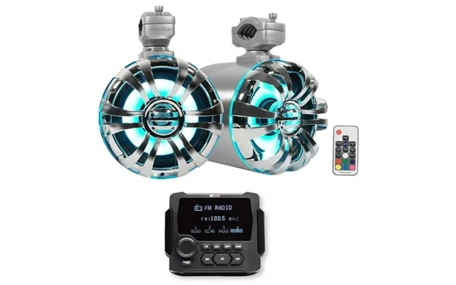Mb Quart Gmr-lcd Marine Boat Receiver W Bluetooth 2 6.5 Led Tower Speakers product image