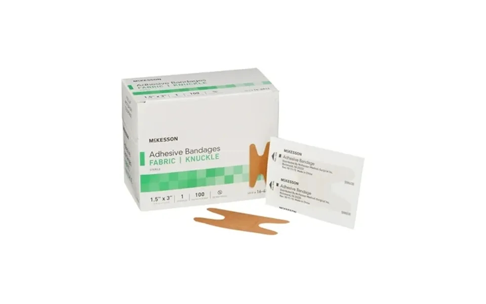 Mckesson Adhesive Bandages Fabric Knuckle - Sterile 1.5 In X 3 In 100 Count 1 Pack