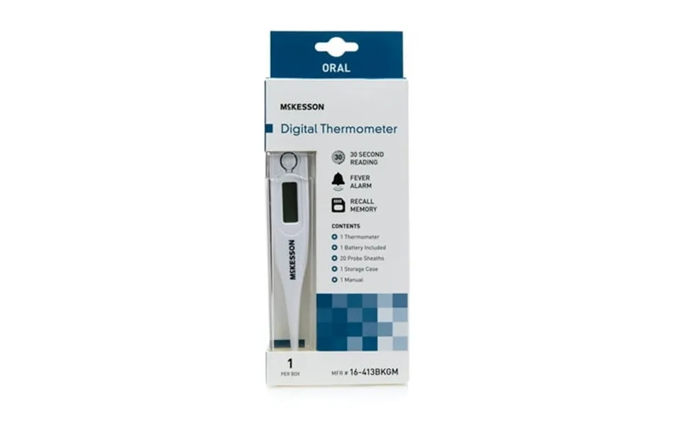 Mckesson Digital Oral Thermometer Kit With Lcd Display - Accurate Fast Results 12 Ct