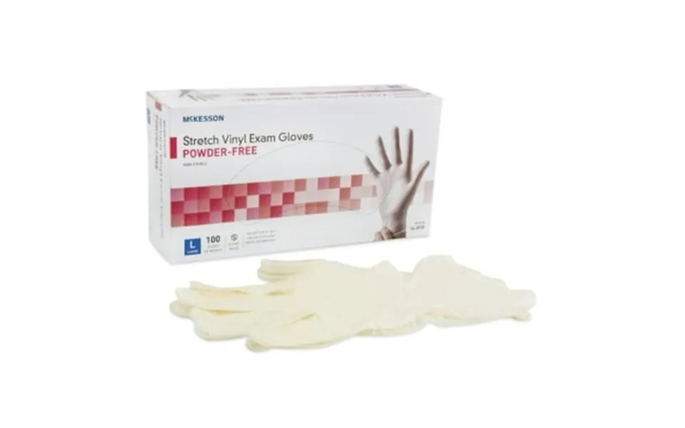 Mckesson Exam Glove Nonsterile Ivory Powder Free Stretch Vinyl Ambidextrous Smooth Not Chemo Approved Large Case Of 1000