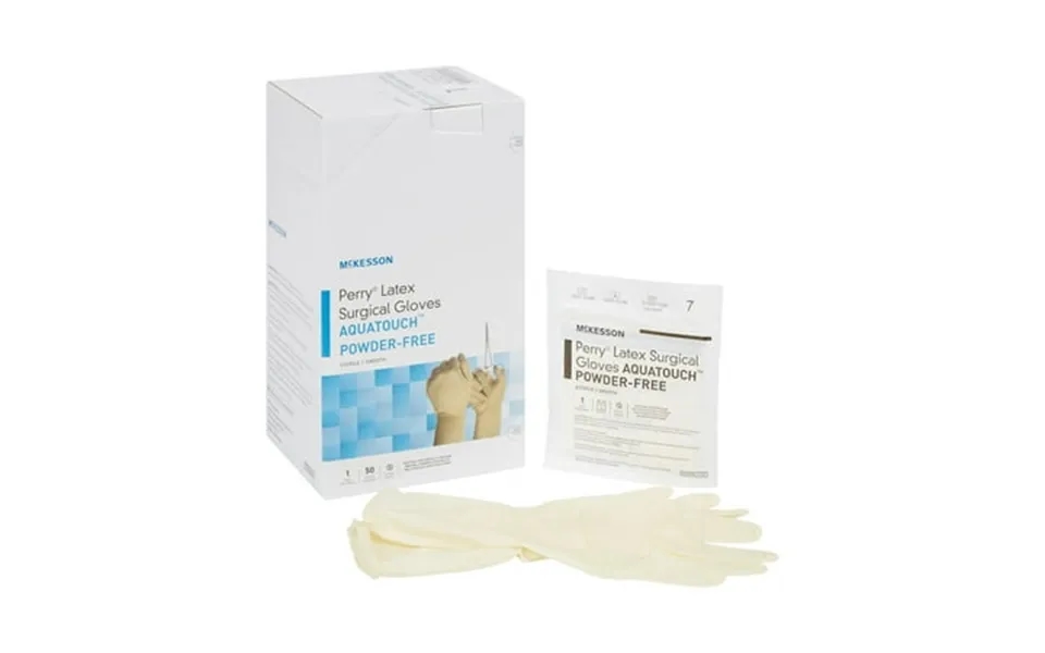 Mckesson Perry Latex Surgical Gloves With Aquatouch Sterile - Cream 7 50 Count 1 Box