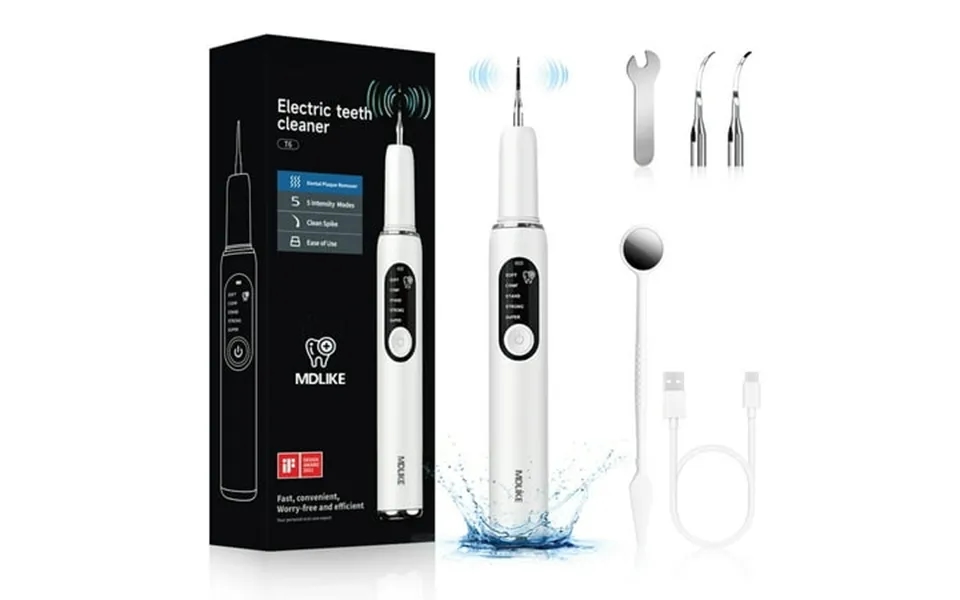 Mdlike Plaque Tartar Remover For Teeth Dental Calculus Removal Teeth Cleaning Kit Oral Care Dental Scaler Rechargeable E