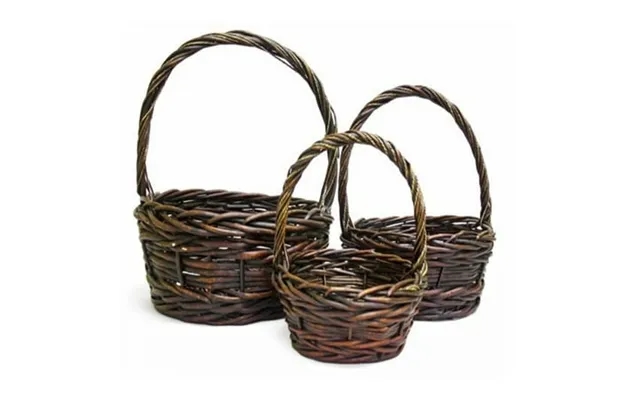 Mdr Trading Inc. Ai-4065mah Set Of 3 Round Mahogany Colored Long Handled Baskets product image