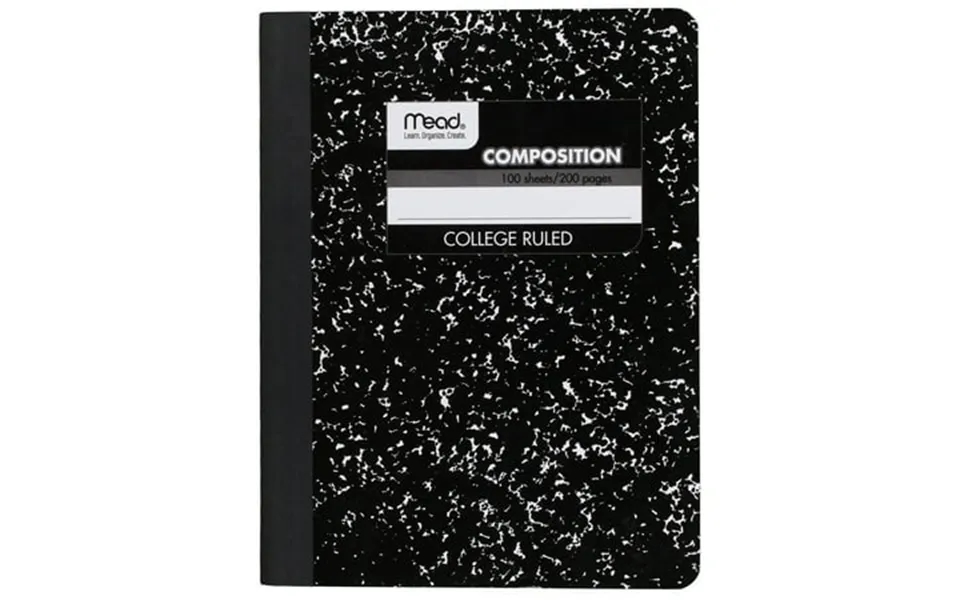 Mead 09932 Square Deal 9.75 In. X 7.5 In. Sheets Medium College Rule Composition Book - Black Cover