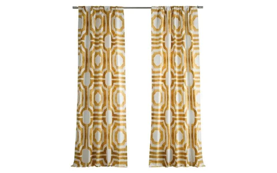 Mecca Gold Printed Cotton Curtain 1 Panel Mecca Gold 50w X 120l