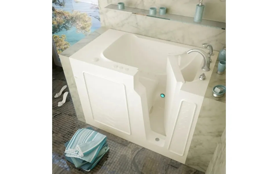 Meditub 2952rh 52 Fiberglass Whirlpool Walk In Tub For Alcove Installations - Off White