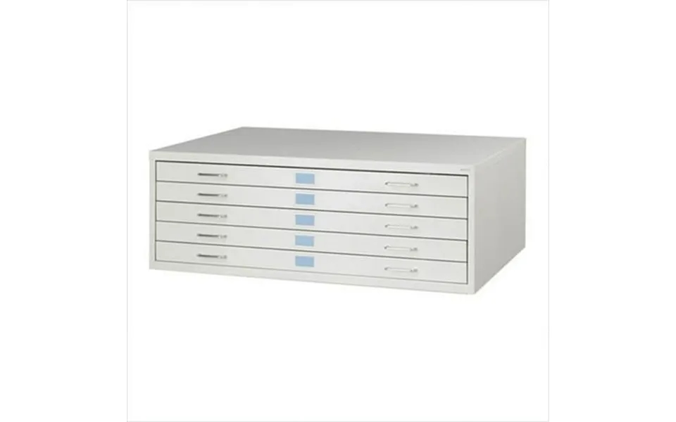 Medium Facil 5 Drawer Flat File In Light Gray