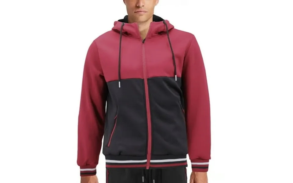 Men S Athletic Sport Casual Running Jogging Gym Two Tone Sweat Tracksuit Gym Set M Unique 3 Burgundy Black