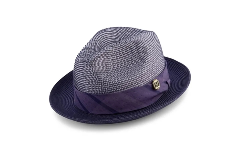 Men S Braided Two Tone Snap Brim Pinch Fedora Hat In Purple H-2065