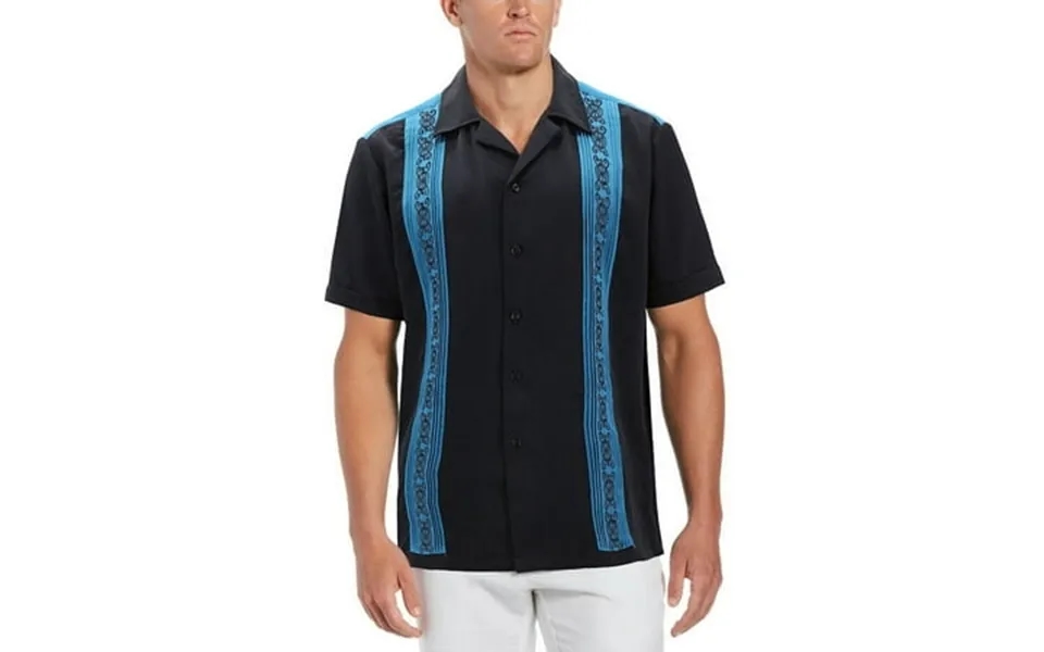 Men S Cuban Guayabera Beach Wedding Short Sleeve Button-up Casual Dress Shirt Black Teal 3xl