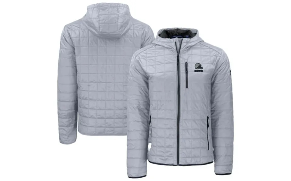 Men S Cutter & Buck Gray Cleveland Browns Rainier Primaloft Eco Full-zip Hooded Jacket