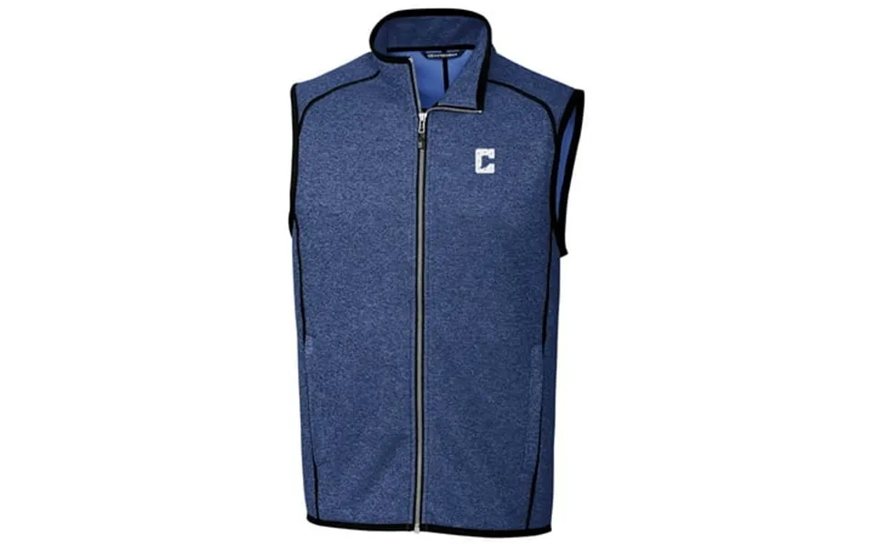 Men S Cutter & Buck Royal Indianapolis Colts Team Mainsail Sweater Knit Fleece Full-zip Vest
