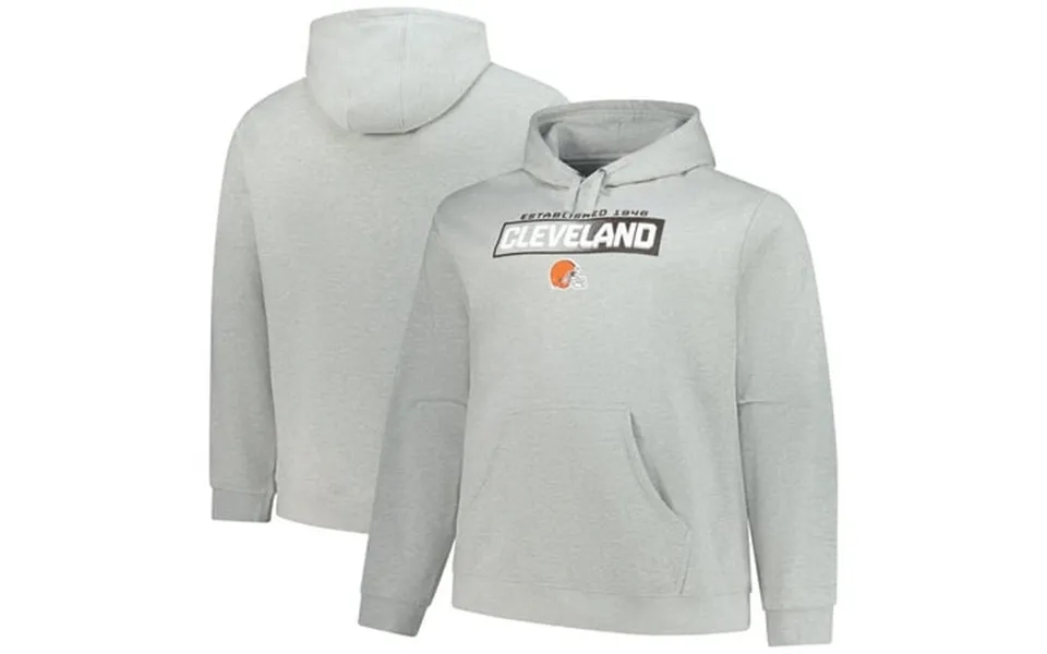Men S Fanatics Heather Gray Cleveland Browns Big & Tall Down The Field Pullover Hoodie