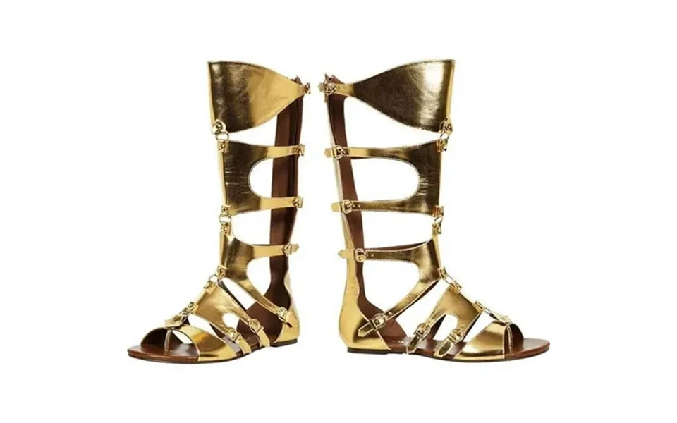 Men S Flat Gladiator Sandals In Gold Size Medium Leather By Medieval Collectibles