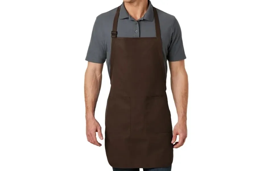 Men S Full-length Apron With Pockets - Coffee Bean Brown