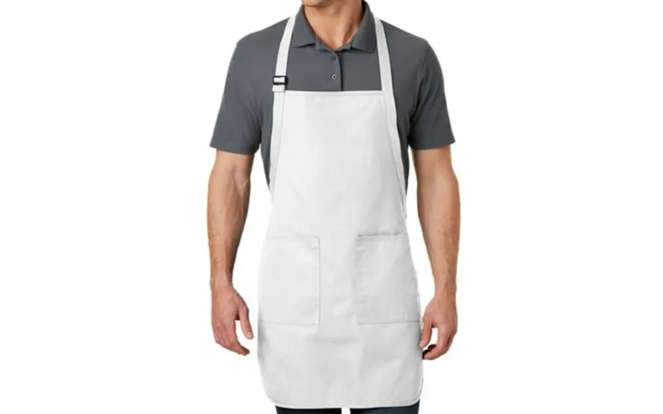 Men S Full-length Apron With Pockets - White
