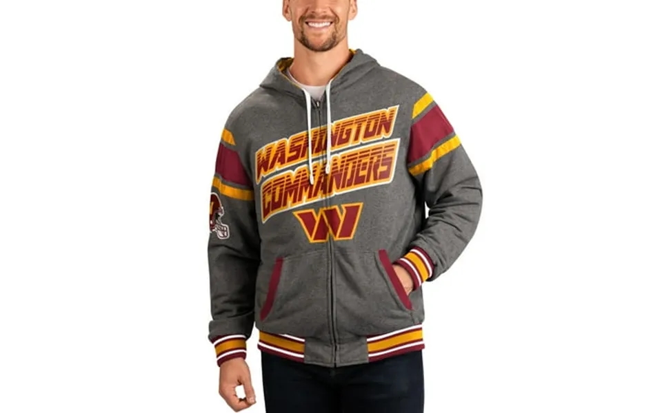 Men S G-iii Sports By Carl Banks Burgundy Gray Washington Commanders Extreme Full Back Reversible Hoodie Full-zip Jacket