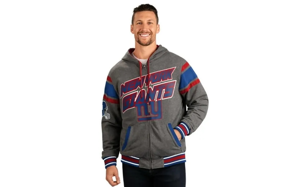 Men S G-iii Sports By Carl Banks Royal Gray New York Giants Extreme Full Back Reversible Hoodie Full-zip Jacket