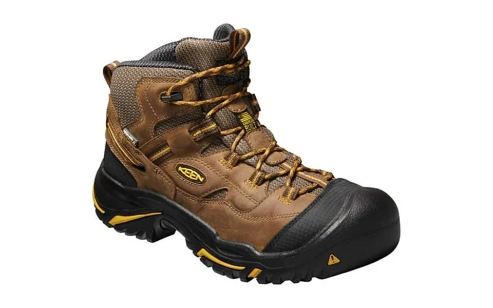 Men S Keen Utility Braddock Mid Soft Toe Waterproof Work Boot Cascade Brown Nubuck Leather 8