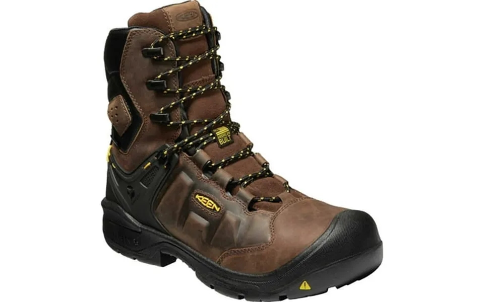 Men S Keen Utility Dover 8 Waterproof Carbon Toe Work Boot Dark Earth Black Leather 11