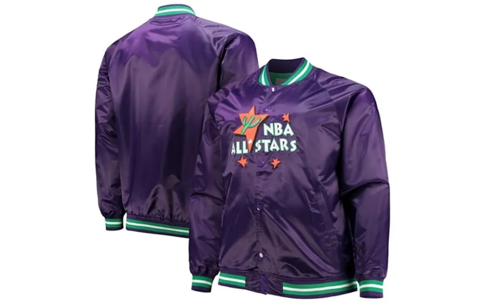 Men S Mitchell & Ness Purple Big & Tall 1995 Nba All-star Game Hardwood Classics Satin Full-snap Jacket