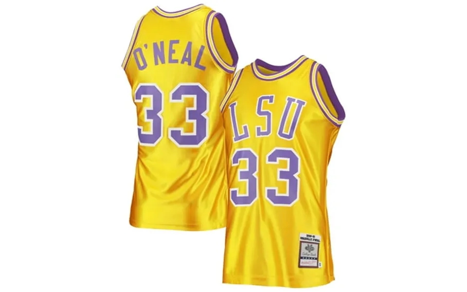 Men S Mitchell & Ness Shaquille O Neal Gold Lsu Tigers 1990 91 Authentic Throwback College Jersey