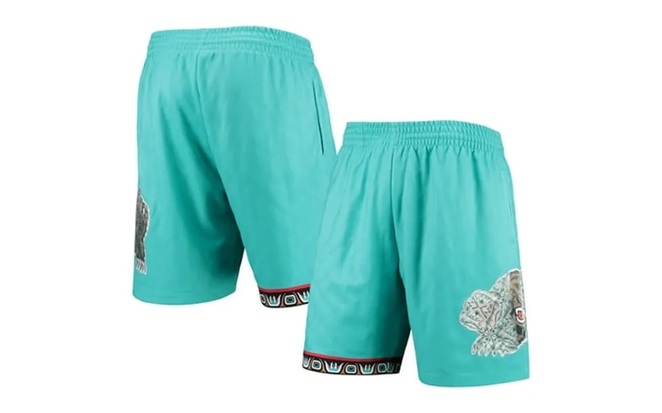 Men S Mitchell & Ness Turquoise Vancouver Grizzlies 1996 Hardwood Classics 75th Anniversary Swingman Shorts