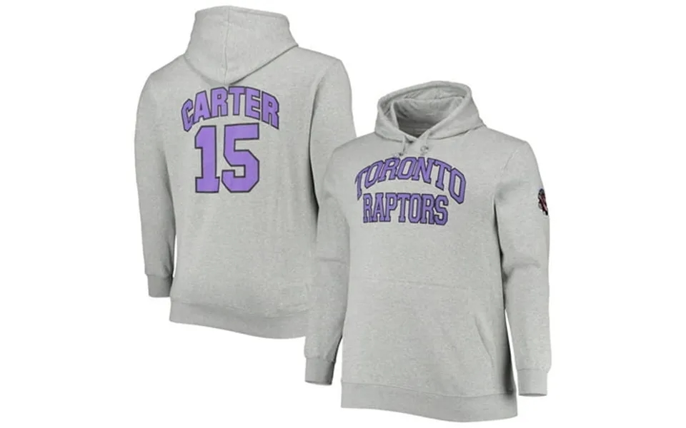 Men S Mitchell & Ness Vince Carter Heathered Gray Toronto Raptors Big & Tall Name & Number Pullover Hoodie