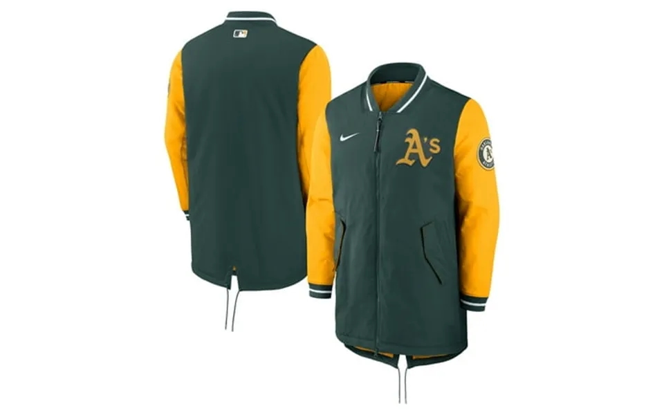 Men S Nike Green Oakland Athletics Authentic Collection Dugout Performance Full-zip Jacket