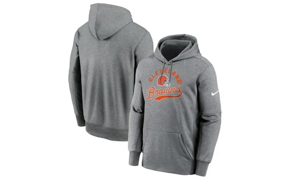 Men S Nike Heather Gray Cleveland Browns Performance Fleece Pullover Hoodie