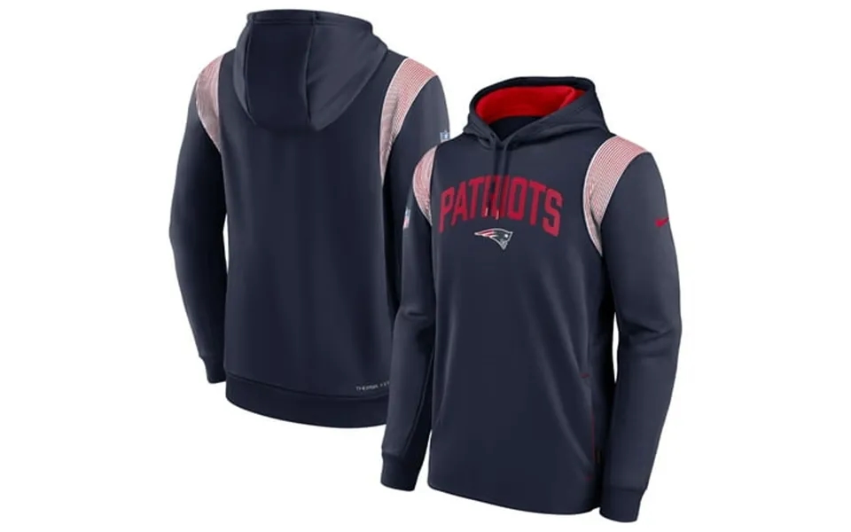 Men S Nike Navy New England Patriots Sideline Athletic Stack Performance Pullover Hoodie