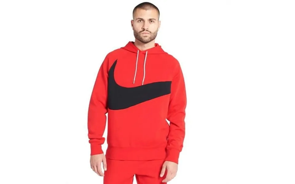 Men S Nike Red Black Sportswear Swoosh Tech Fleece Pullover Hoodie - Xl