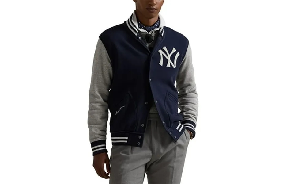 Men S Polo Ralph Lauren Navy New York Yankees Full-snap Varsity Jacket