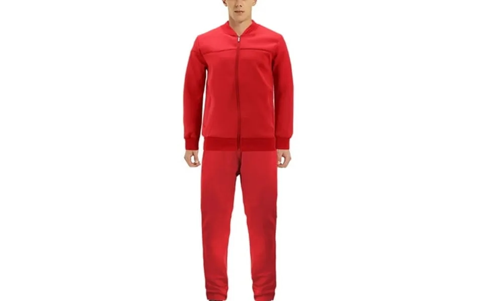 Men S Sports Gym Fitness Work Out Running Jogging 2 Piece Tracksuit Set Red 2xl