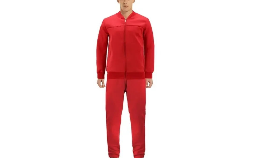 Men S Sports Gym Fitness Work Out Running Jogging 2 Piece Tracksuit Set Red S