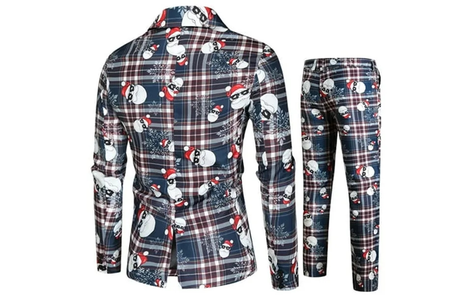 Men S Suits Fashionable Casual Christmas Printed Suit Set With Jacket And Pants For Stylish Occasions
