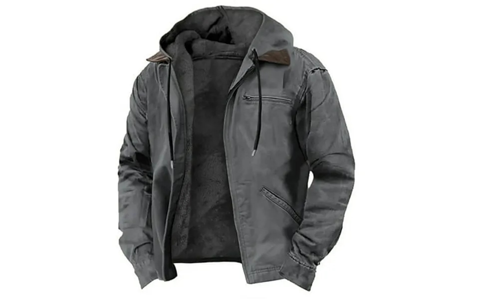 Men S Winter Sherpa Jacket Casual Thicken Multi-pocket Outwear Jacket Coat With Hood Fleece Lined Cargo Coat Winter Warm