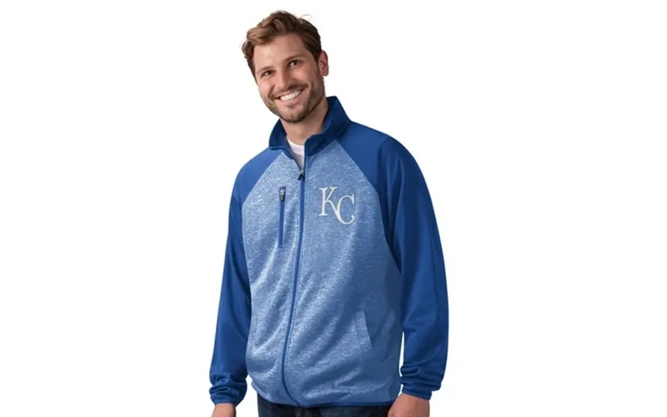 Men S-g-iii Sports By Carl Banks Royal Kansas City Royals Runners Raglan Full-zip Track Jacket