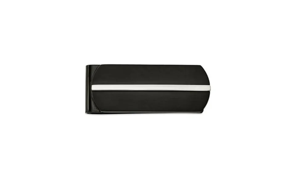 Mens Black Plated Money Clip In Polished Stainless Steel