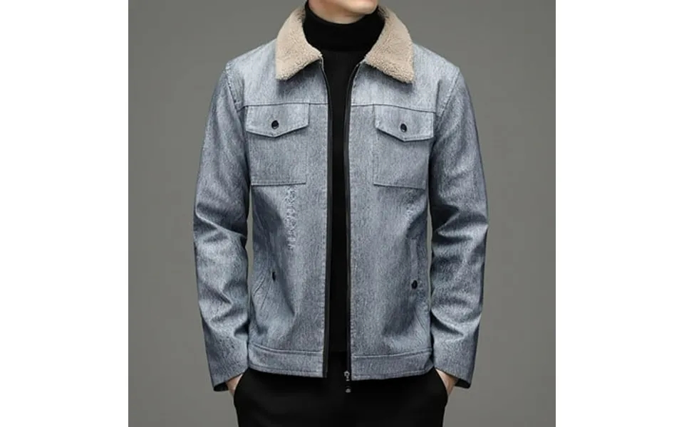 Men’s Bomber Jacket Fall Winter Coat Stylish Faux Fleece Lined Leather Jackets Plus Velvet Zip-up Motorcycle Jacket Casu