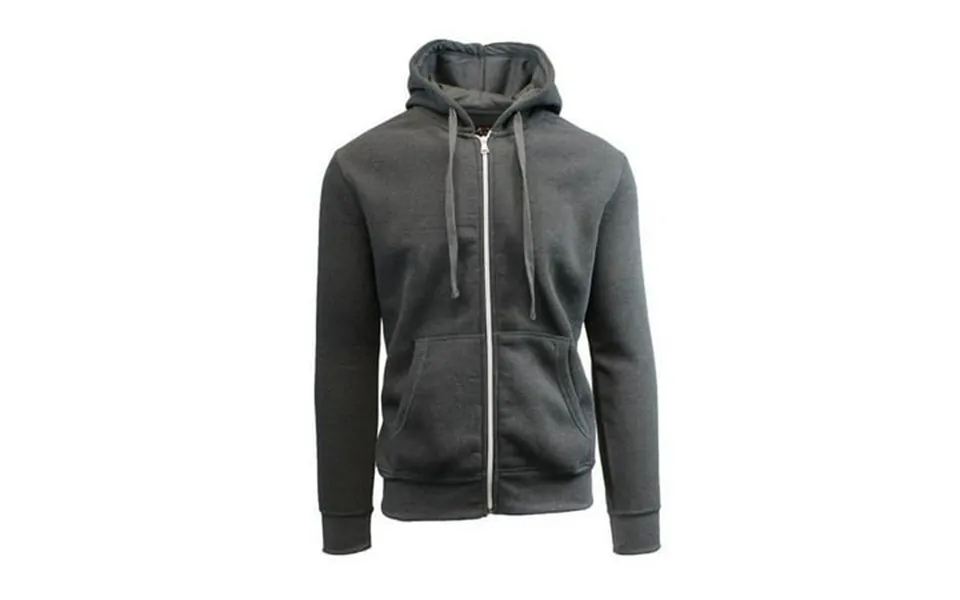 Mens Fleece Zip-up Hoodies Charcoal - Case Of 24