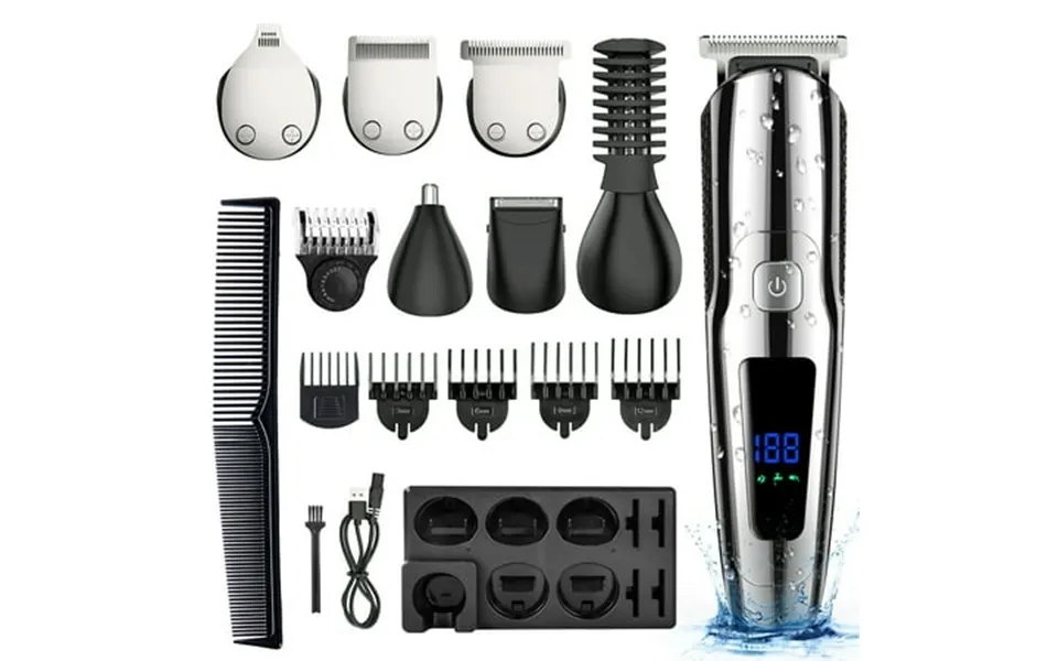Mens Hair Clipper 16 In 1 Hair Grooming Kit Ipx7 Waterproof Beard Trimmer Usb Rechargeable Groomer Wet Dry